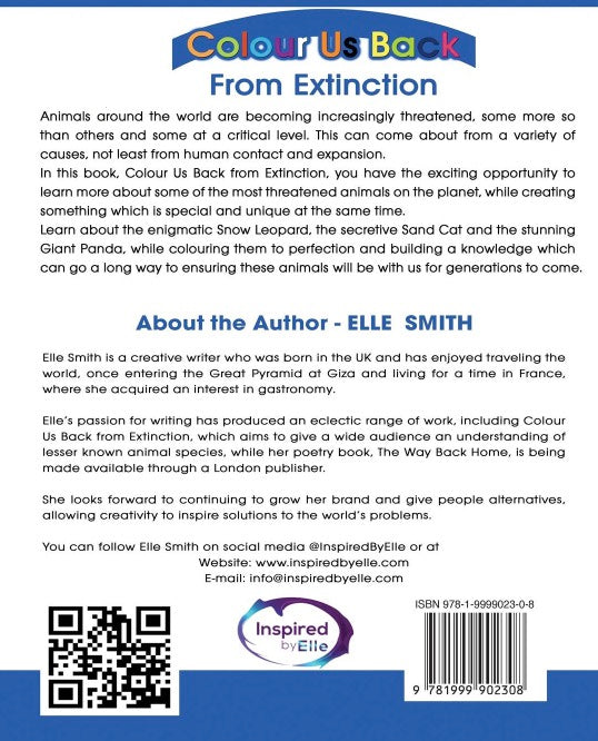 Back Cover Colour Us Back From Extinction by Elle Smith