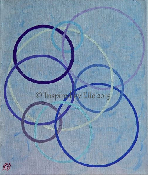 Abstract Art Painting Connecte en Cercles by Elle Smith - UK Artist Inspired By Elle contemporary art paintings