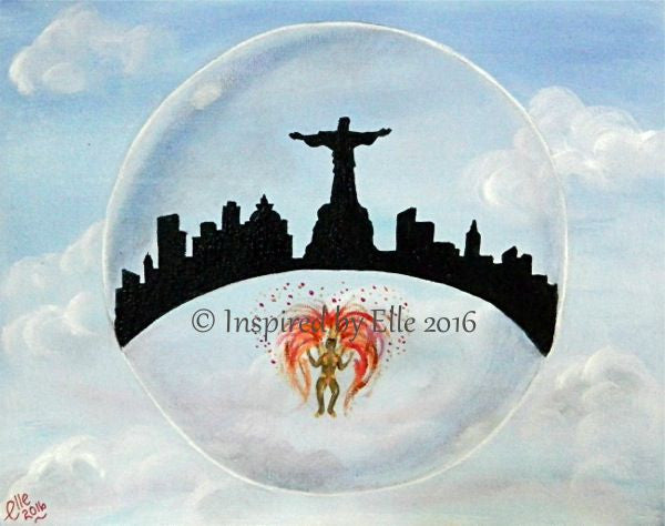 Rio in a Bubble art painting inspired by Elle Smith Abstract artwork