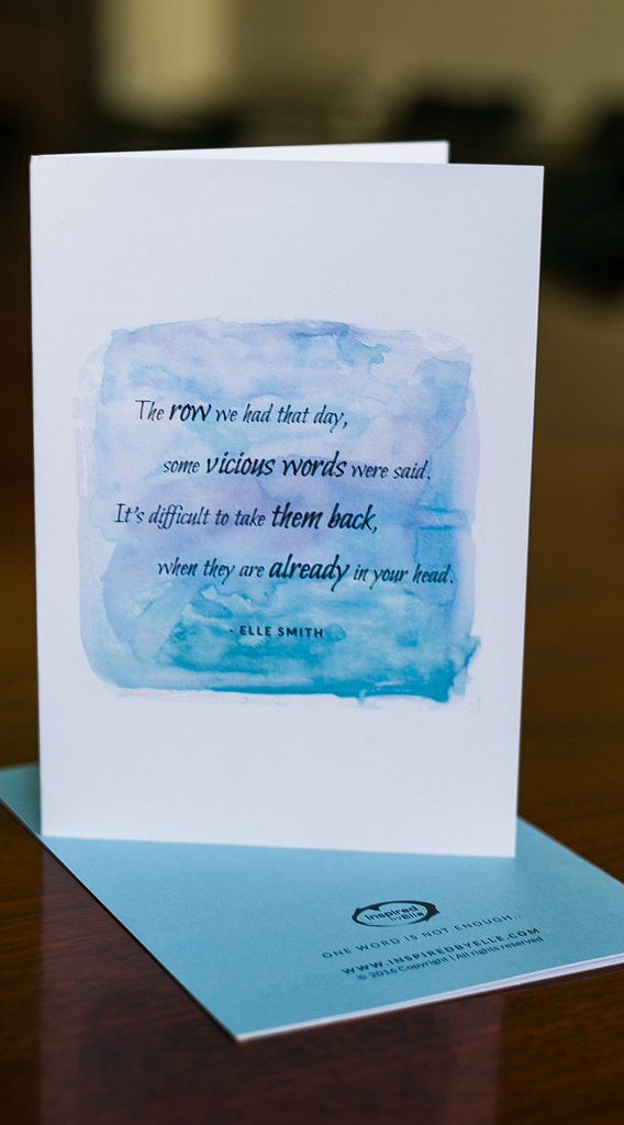 Luxury Greeting Card Sorry Card One Word Contemporary Poem Elle Smith Inspired By Elle