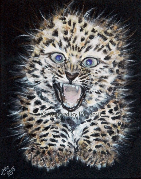Animal Art Painting Oil Paint Amur Leopard endangered species art by Elle Smith of Inspired By Elle