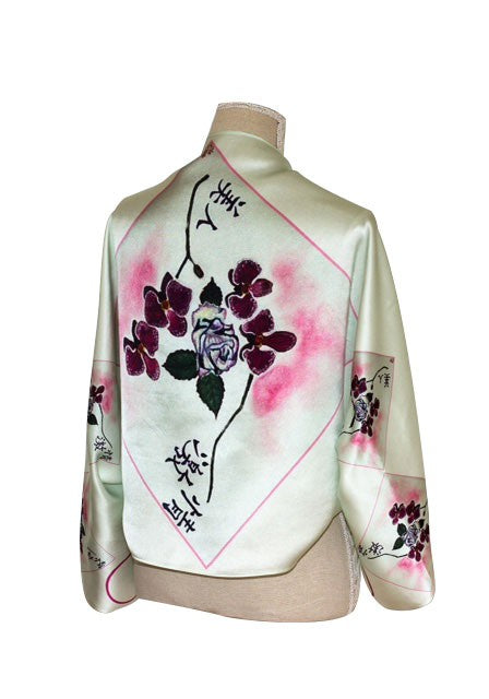 Beauty Meets Passion Silk Bolero Scarf Flowers Ladies Silk scarf Luxury Scarf Oriental Pink Floral Scarf Inspired By Elle Smith