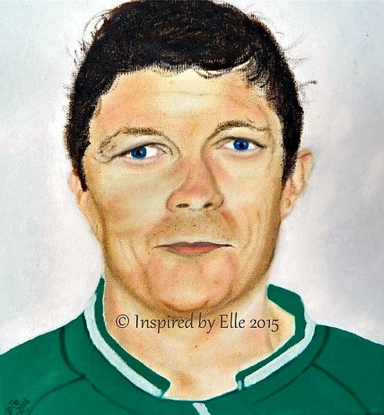 Male Celebrity Portrait The Sportsman Oil Painting Elle Smith
