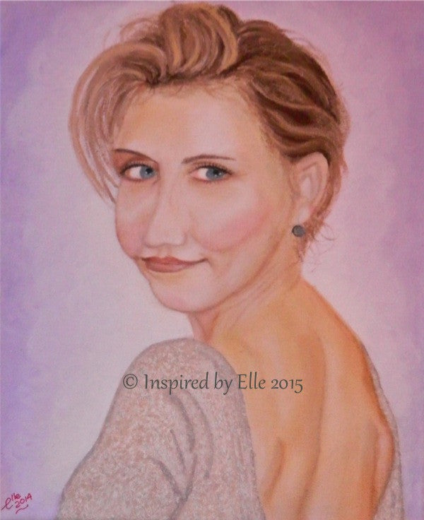 Female celebrity portrait Painting The Actress Elle Smith 