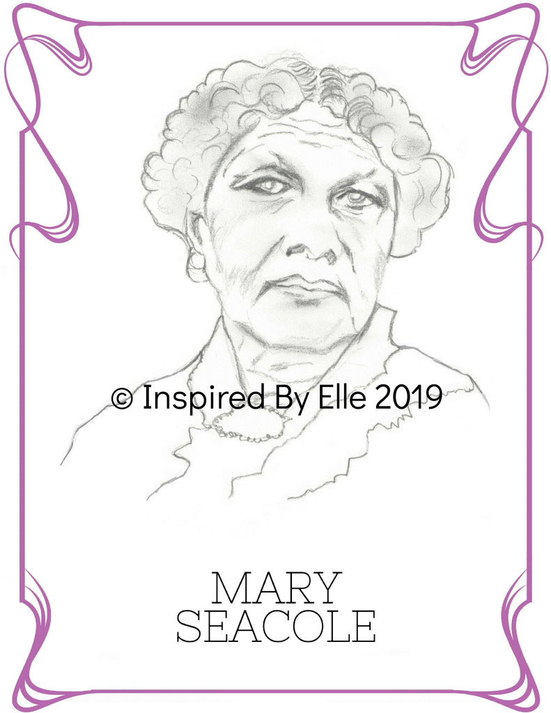 Colour Us Back from History Women - Image sketch of Mary Seacole by Elle Smith 