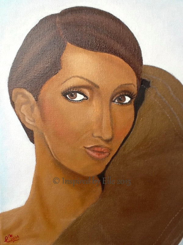 Portrait Art painting African Queen by Elle Smith Celebrity art Inspired By Elle
