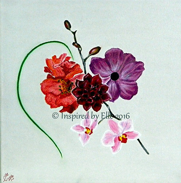 Flower Art Painting Love Me Back Conceptual Art Inspired By Elle Smith