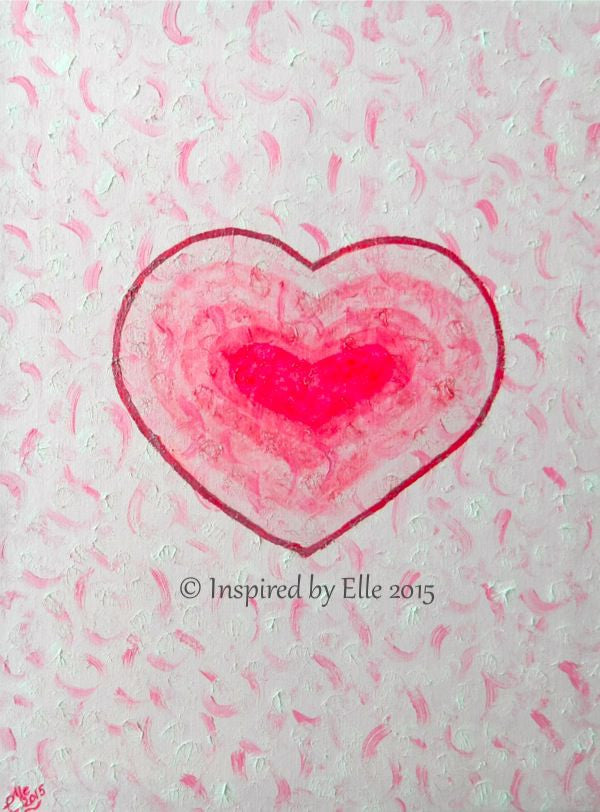 Abstract Art Painting Layers of my Heart by Elle Smith UK Artist Inspired By Elle