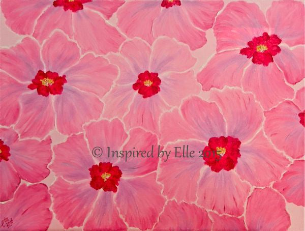 Love in Pink abstract art painting flower art oil paint inspired by Elle Smith Artist