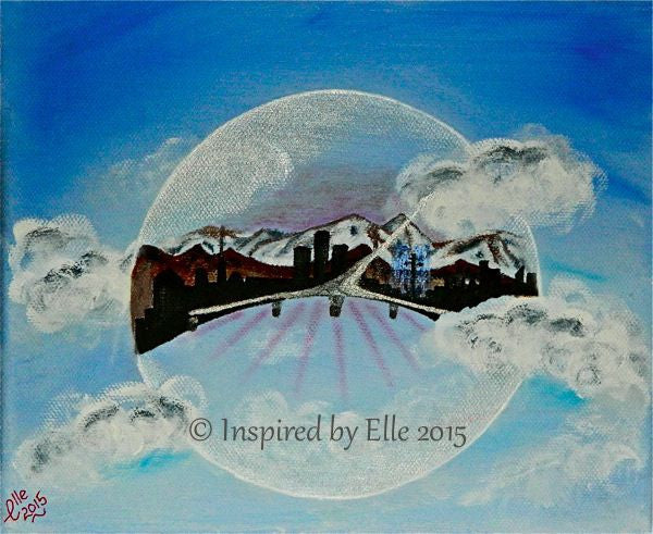 Mendoza in a Bubble art abstract oil painting inspired by Elle Smith