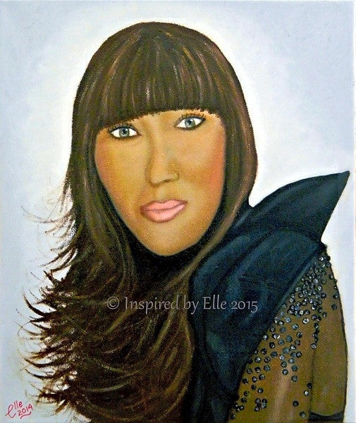 Female Celebrity Portrait Painting Superstar Elle Smith Inspired by Elle