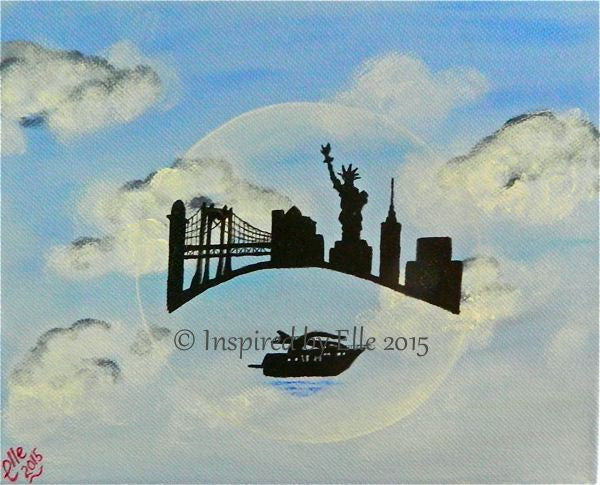 New York in a Bubble art painting in oil inspired by Elle Smith