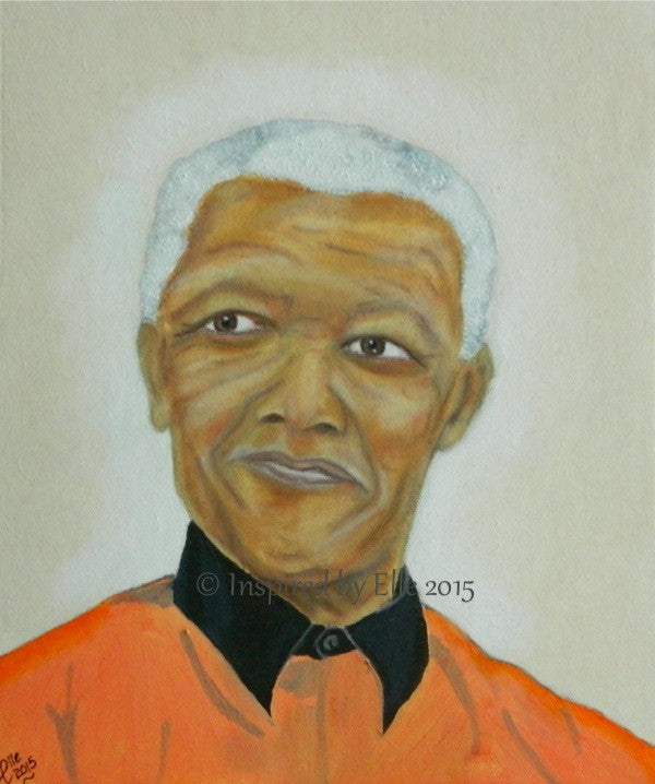 Nelson Mandela Free At Last Male Celebrity Portrait Art Painting - Inspired By Elle Smith