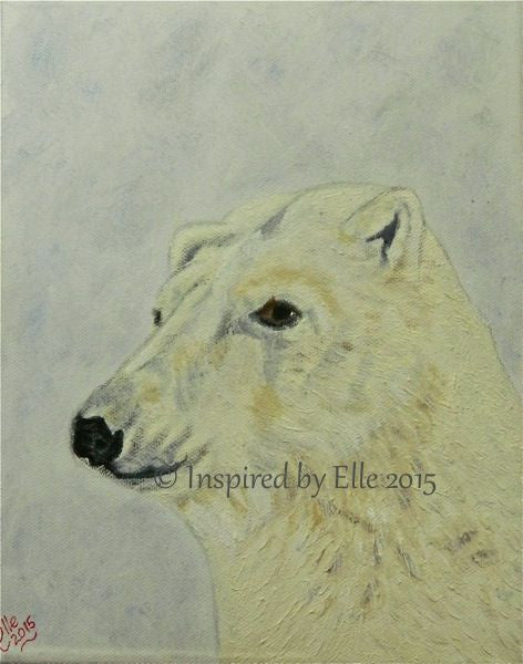Animal Art Painting The Polar Bear oil paint Elle Smith endangered species Inspired By Elle