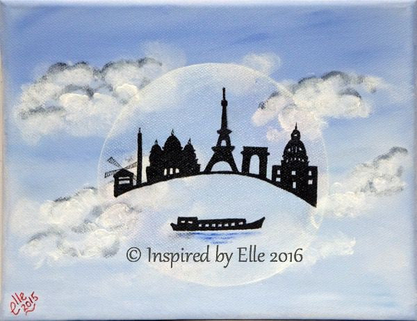 Paris in a Bubble art painting oil inspired by Elle Smith