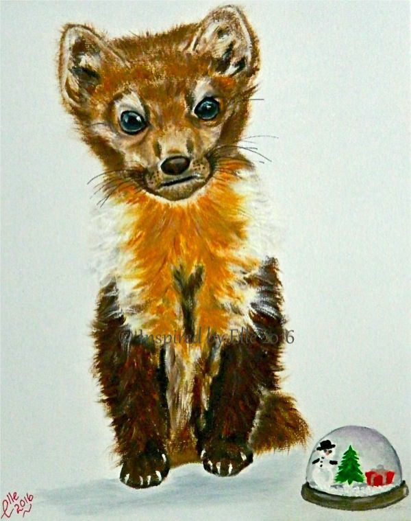 Newfoundland Pine Marten endangered species animal art painting oils inspired by Elle Smith Artist
