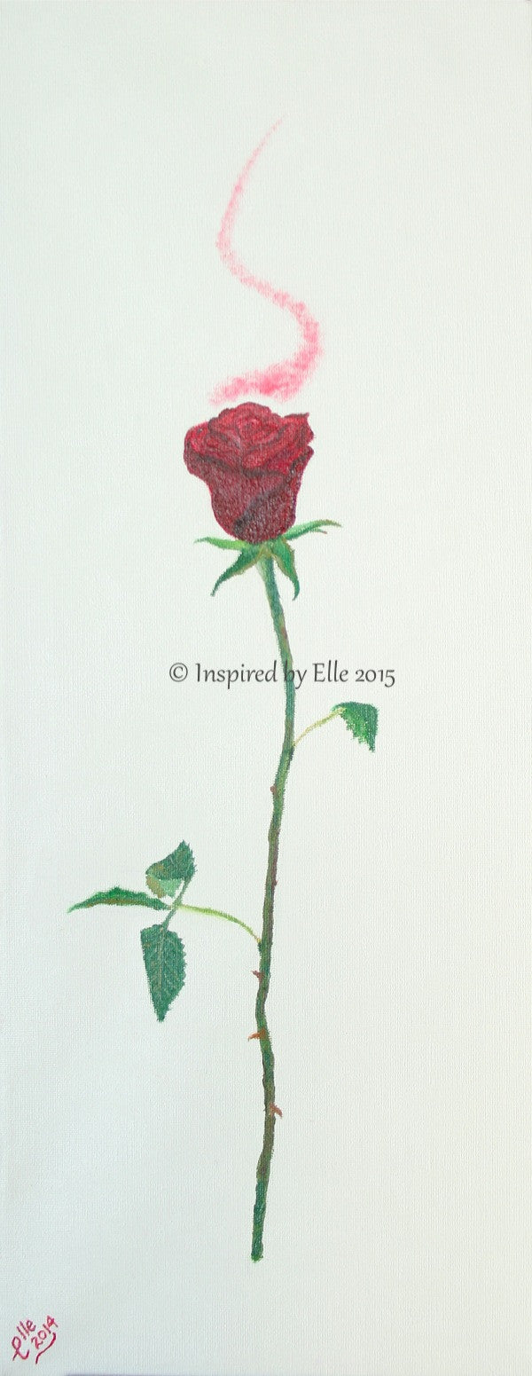 Flower Art Scent of a Rose Oil Painting by Elle Smith Inspired By Elle