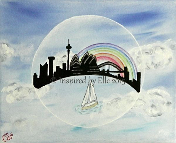 Bubble Art Collection - Sailing into Sydney oil painting by Elle Smith UK 