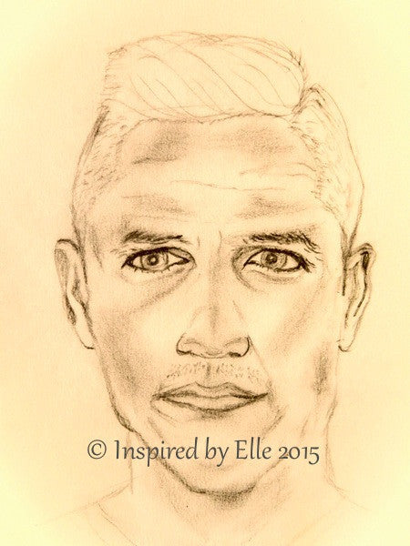 Footballer Charcoal Pencil Sketch J Elle Smith Guess Who Inspired by Elle Forward