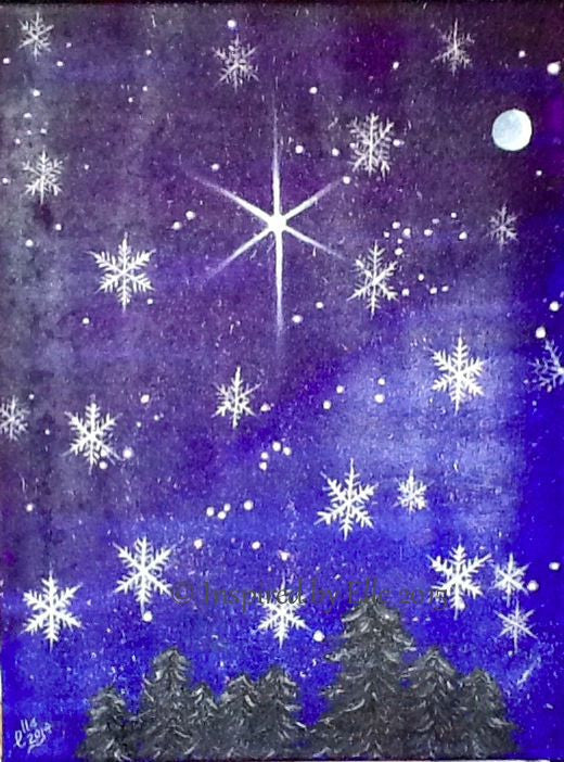 Abstract Art Painting Snowflakes and Starlight Elle Smith Artist Inspired By Elle