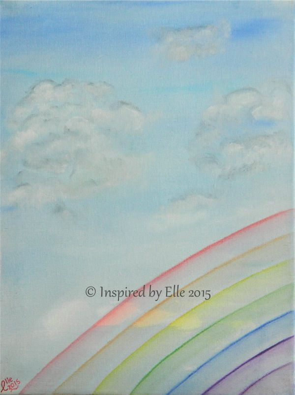 Somewhere Over the Rainbow abstract art painting Elle Smith Abstract oil paint Inspired By Elle