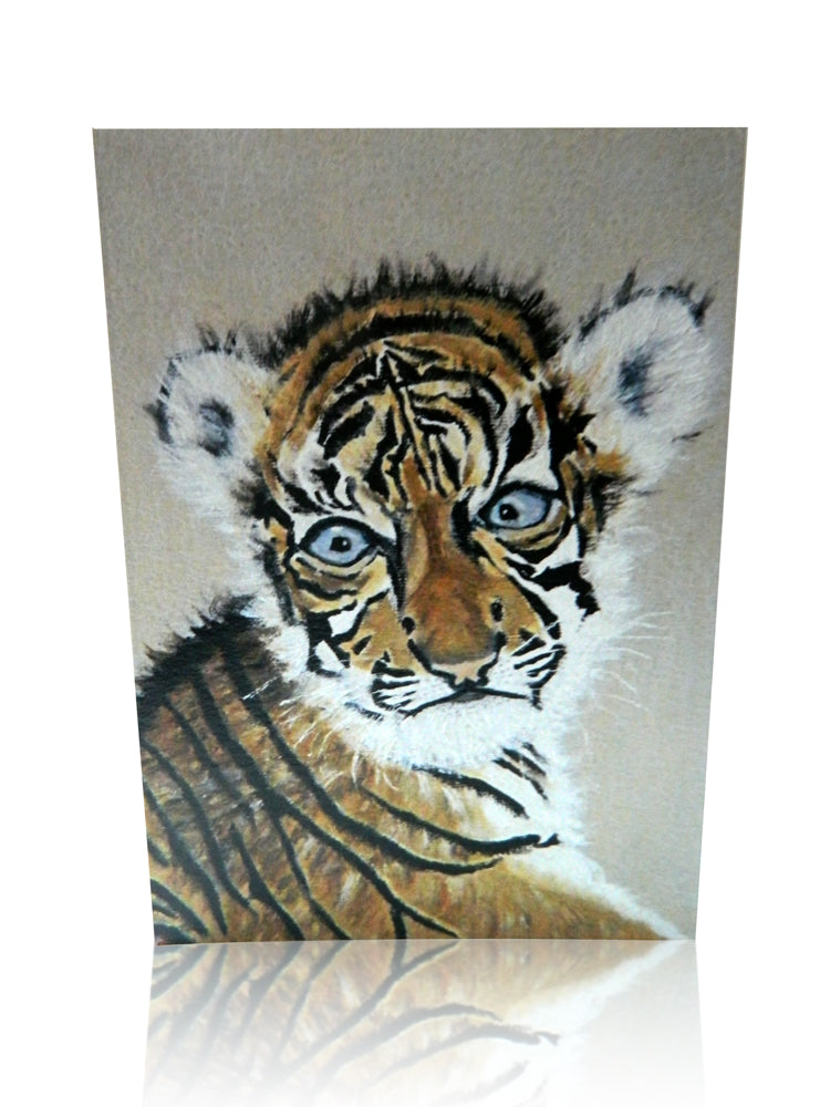 Luxury Animal Art Greeting Card of Sumatran Tiger by Elle Smith Inspired by Elle 