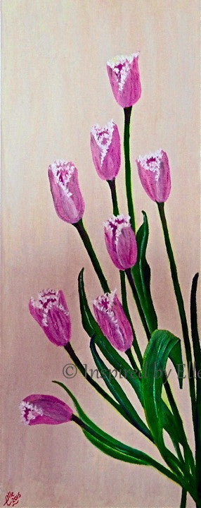 Flower Art Painting - Pink Tulips - Inspired By Elle Smith