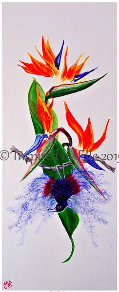 Tropical Collection - Bird of Paradise Oil Painting - Inspired By Elle flower art painting Elle Smith 