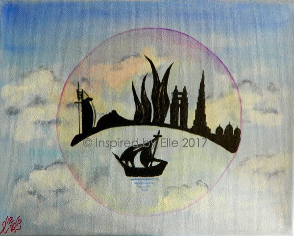 Bubble Art Dubai in a Bubble art painting by Elle Smith Inspired By Elle abstract contemporary artwork