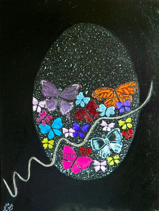 Paques Oeuf Papillion by Inspired by Elle Smith Artist abstract art painting